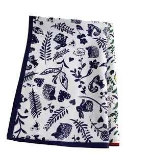 Hot Selling Custom Flower and Bird Printing 100% Cotton Soft Comforter Sublimation Tea Towel