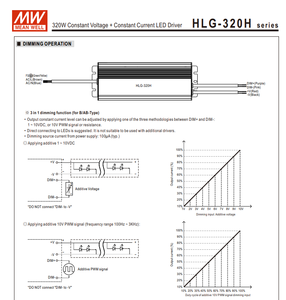 Controlador LED MEAN WELL HLG-320H-48A 321.6W 48V 6.7A IP65 Impermeable de Voltaje y Corriente Constantes para Reflector e Iluminación de Calle - Product Image 6