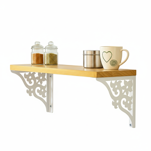 Étagère murale en bois blanche à trois niveaux, élégante et décorative, pour salon, chambre et salle de bain - Product Image 5