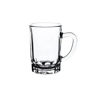 Nhà Máy Giá Rẻ Giá 3Oz Arabic Alakabi 6Pcs Mini Glass Tea Cup Set Với Xử Lý Yemen Yêu Thích Shot Kính Rượu Vang Bia Núm Vú Cốc