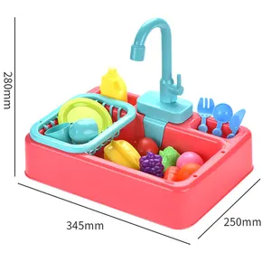 Игрушка для кухни, имитация раковины, электрическая раковина для мытья посуды, ролевая игра, развивающая игрушка для дома, подарок для дома, детский кухонный набор игрушек
