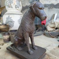 Sculpture de chien loup irlandais en bronze sur mesure, taille réelle, statue de chien en bronze pour la décoration de l'entrée de la maison