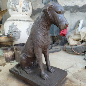 Patung Anjing Irish Wolfhound Perunggu Ukuran Asli Buatan Khusus untuk Dekorasi Pintu Masuk Rumah - Product Image 4
