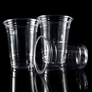 Gobelets en plastique transparent jetables pour thé au lait, vente en gros, pour cafés à emporter, avec couvercles et logo personnalisé, OEM/ODM disponible - Product Image 1