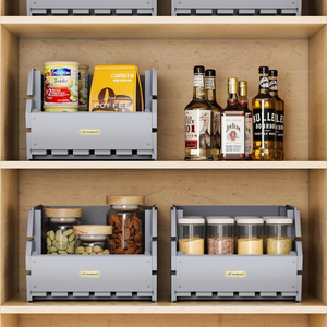 Étagère à Produits Empilable en Bois Moderne à Trois Niveaux - Rangement Écologique <span class=keywords><strong>pour</strong></span> Fruits et Légumes <span class=keywords><strong>pour</strong></span> l'Organisation de la Cuisine Ensemble de 3 - Product Image 5