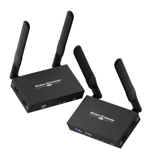 HoomC New Design HDMI Wireless KVM Extender 1 To 2 150m 1080P 60Hz Wireless Audio Video Extender With KVM And HDMI Loop-Out