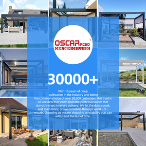 Cubierta de pérgola con marco de metal Estructuras exteriores con <span class=keywords><strong>control</strong></span> remoto Jardín Patio Pérgola retráctil - Product Image 4