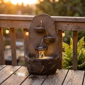 Fontaine murale en résine <span class=keywords><strong>d</strong></span>'extérieur à plusieurs niveaux avec style Art <span class=keywords><strong>D</strong></span>éco luxueux pour jardin, patio, cour et <span class=keywords><strong>d</strong></span>écoration intérieure - Product Image 2