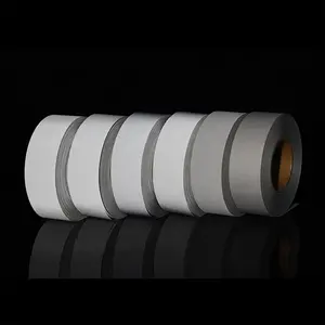 Polyester Silver Reflective Fabric Safety Clothing Reflective Tape Material For Garments