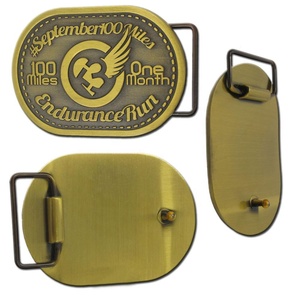 Souvenir de marathon antique personnalisé et médaille de boucle de ceinture en métal argenté - Product Image 4