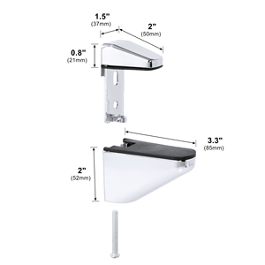 Có Thể Điều Chỉnh Kim Loại Tường Nổi Kệ Hỗ Trợ Kệ Kính Clip Đồ Nội Thất Kính Kệ Chủ Kẹp Cho Tủ Tủ Sách Tủ - Product Image 4