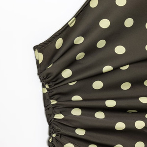 Women <strong>Satin</strong> One Shoulder <strong>Halter</strong> Top Ruched Waist Tie Detail Elegant Party Blouse Multiple Colors Customizable - Product Image 5
