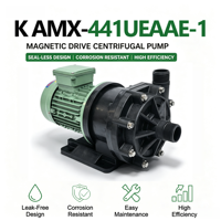 Bomba de Agua Química K AMX-441UEAAE-1 de 1 HP ETFE+CF, Bomba Centrífuga de Accionamiento Magnético 220/380V 300L/min Ace para Semiconductores