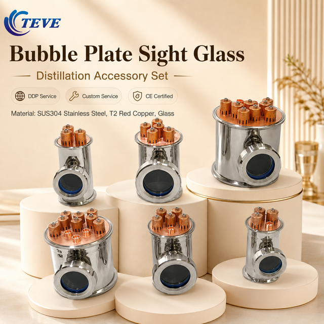 Still Copper Column 3/4 Inch 6 Inch 8 Inch Reflux Column with Bubble Cap Plate for Alcohol Distillation Gearbox & Motor