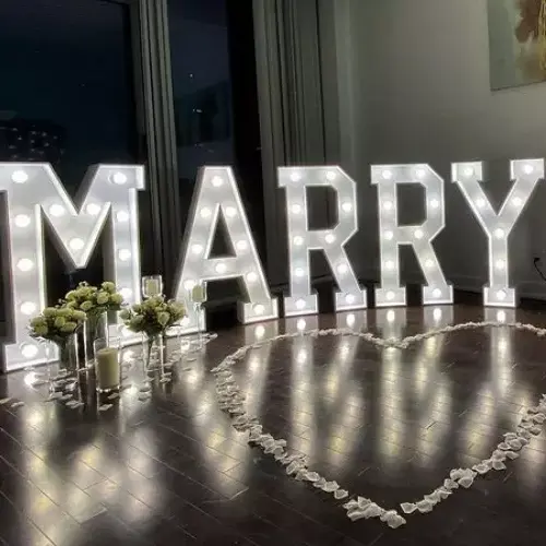 Luci personalizzate per tendone 3ft 4ft 5ft Marry Me Numbers Large Marquee Letters China Manufacturer