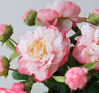 Vente en gros de fausses pivoines simples à l'aspect réel, fleurs de pivoines artificielles en soie réalistes pour la décoration de la maison