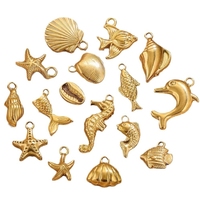 DIY Bijoux Accessoires Série Océan En Acier Inoxydable Sirène Shell Étoile De Mer Pendentif À La Mode Bracelet et Collier Charms