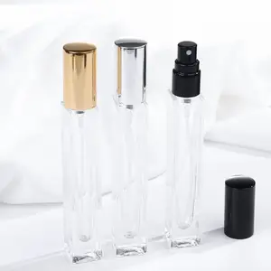 Bottiglie di profumo riutilizzabili trasparenti quadrate rotonde Vintage da 10ml con fondo spesso 10ml decalcomanie di profumo in vetro campione di qualità da 10ml