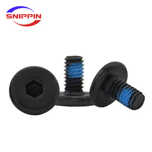 Tornillo de cabeza plana hexagonal M2.5 * 5 * 9, pequeño, antidesprendimiento, con pegamento, no estándar, negro, delgado, para productos de ferretería - Product Image 4