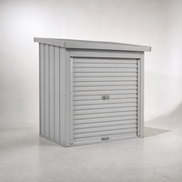 Abri de jardin préfabriqué avec porte enroulable, abri de rangement en acier, abri de rangement extérieur en métal, abri de patio