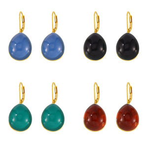 Multi Colors Resin Dangle <b>Earrings</b> for Women | 18K PVD Gold Plated Stainless Steel | Waterproof, Hypoallergenic & Non-Fading - Product Image 3