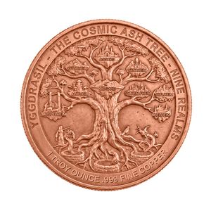 Pièce de monnaie en cuivre fin .999 de 1 oz, Collier Freyja, Brisingamen, <span class=keywords><strong>Boussole</strong></span> Vegvisir, Mythologie nordique, Pièce de défi Viking - Product Image 2
