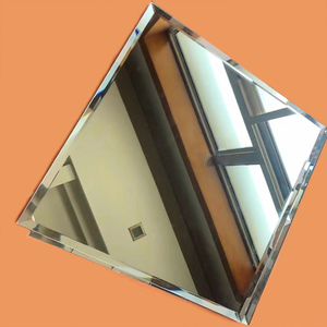 Miroirs décoratifs à bords biseautés de conception innovante, carreaux de forme diamant carrée pour mur - Product Image 6