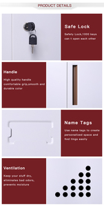 Tùy chỉnh bền thân thiện với môi trường hai tầng kim loại đôi cửa tủ khóa cho phòng tập thể dục trường thay đổi phòng thiết kế hiện đại Knock-down - Product Image 6