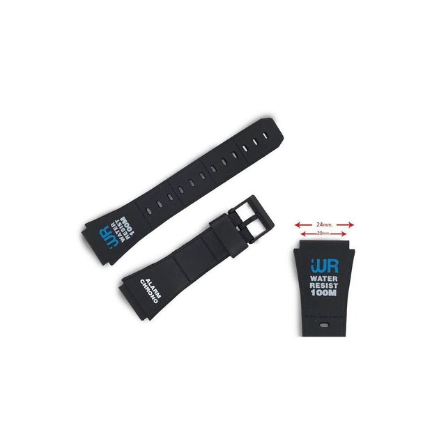 Resin Black 20mm Watch Strap for CA-55 CA-62 W-721 and Others Compatible 238P3PD1Z Model