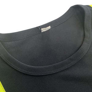 T-shirt haute visibilité classe 2 réfléchissant noir à manches courtes <span class=keywords><strong>pour</strong></span> la construction, t-shirt de travail réfléchissant jaune fluorescent - Product Image 4