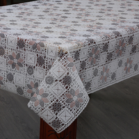 Nappe de Table en PVC au motif Floral, ajourée, pour chambre à coucher, 1 pièce