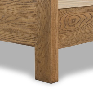 Cadre de lit en bois avec tête de lit, forme simple, pour chambre à coucher, tailles personnalisables Queen et King - Product Image 6