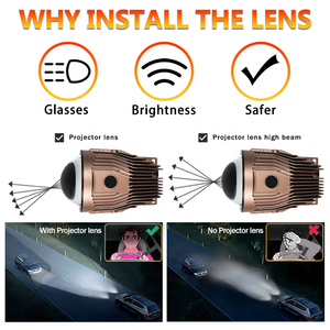 L30 Nouveau projecteur de feux antibrouillard Bi-<span class=keywords><strong>LED</strong></span> doré intégré de 3 pouces 90W, lentille haute luminosité, super pénétration, facile à installer - Product Image 6
