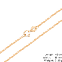 Collier chaîne en or rose 14 carats (14ct) AU585 de haute qualité, 1,35 mm, pour femme, couleur or blanc, prix de gros