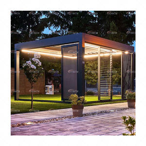 Cadre en aluminium Pavillon pliable Gazebo bioclimatique <span class=keywords><strong>Pergola</strong></span> entièrement manuelle automatique <span class=keywords><strong>4x3</strong></span> en aluminium pour l'extérieur - Product Image 6