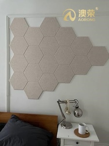 Tuiles murales et de plafond en feutre PET hexagonales AORONG 9 mm/12 mm pour la maison, le bureau, l'isolation acoustique, support adhésif en option - Product Image 6