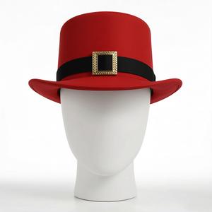 Sombrero Rojo de Fieltro Unisex para Fiestas, Navidad, Carnaval, Festivales, Accesorio para Actuaciones en Escenario, Usable en las Cuatro Estaciones - Product Image 1