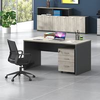 Scrivania Modulare Moderna per Ufficio con Divisorio, Postazione di Lavoro per 2-4 Persone con Cassettiera Chiudibile