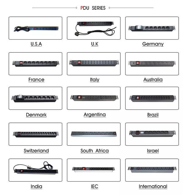 USA JP Smart Pdu 1u Iec L6-30p 30a Power Distribution Unit Rack Cabinet Rack Mount Pdu