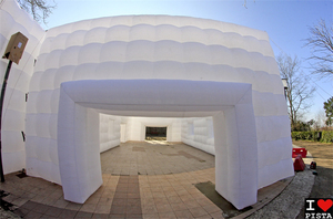 Kích thước tùy chỉnh 2 trong 1 thanh vuông màu trắng nhẹ hộp đêm bơm hơi lớn với đèn LED cho bữa tiệc - Product Image 3