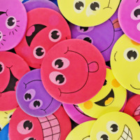 Autocollants en mousse EVA colorés avec expressions positives, emballés en carton pour encourager les commentaires des clients, pour enfants, 48 pièces