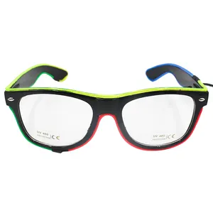 Penjualan Terbaik 2024 kacamata EL Led berkedip menyala pesta kacamata hitam