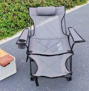 Barato plegable Oficina Relax Sleeping Lounge reclinable al aire libre Metal Camping <span class=keywords><strong>playa</strong></span> silla reclinable con portavasos - Product Image 6