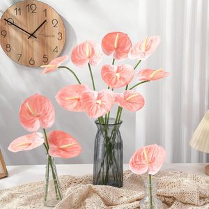 Arreglos Florales Artificiales 3D de Plumas de Flamenco y Anturios, Decoración para el Hogar, Venta al Por Mayor - Product Image 5