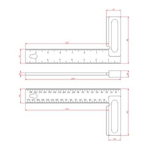 Outil à main pour le travail du bois menuiserie métal haute précision multifonctionnel angle droit 90 degrés règle d'angle carré pour charpentier - Product Image 6