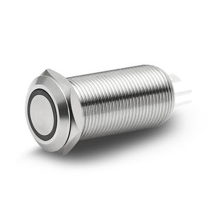 12mm 평면형 링 조명 스테인리스/니켈 도금 황동 푸시 버튼 스위치 순간 작동 5A <span class=keywords><strong>250V</strong></span> IP65 버튼 스위치 - Product Image 1