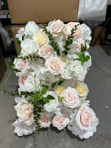 Panneau mural de fleurs artificielles, roses multicolores, <span class=keywords><strong>rose</strong></span>, <span class=keywords><strong>bleu</strong></span>, violet, rouge, vert, blanc, hortensia, coquelicot, décoration de fond de mariage - Product Image 2