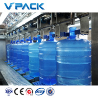 Ligne de production de remplissage d'eau de 5 gallons, ligne de production automatique stable de remplissage d'eau en bouteille de 20 litres