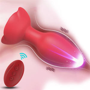 Nouveauté 2023 : Vibrateur en forme de rose, plug anal, jouets pour adultes, masseur de prostate, silicone, télécommande, plug anal en forme de rose - Product Image 2