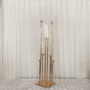 Candelabros Modernos de Metal Dorado de 8 Brazos, Portavelas Altos y Elegantes para Decoración de Fiestas en el Hogar - Product Image 2